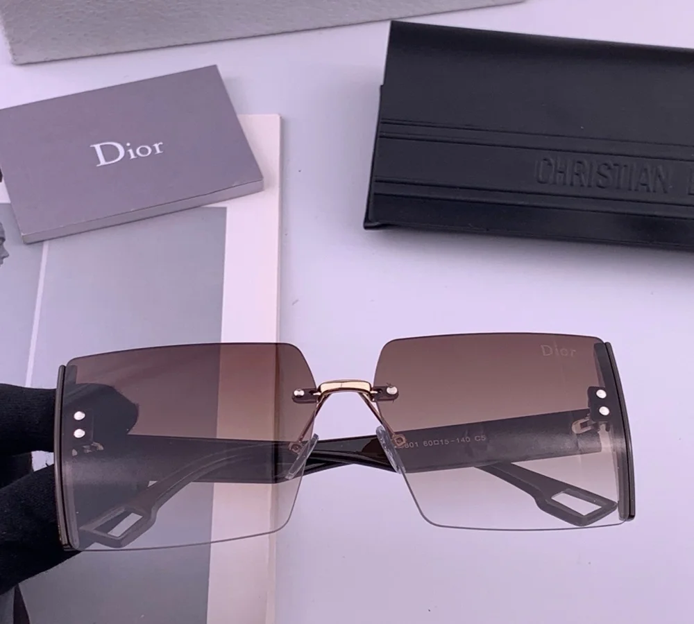 Dior Rimless Gradient Lens Sunglasses with Cutout Temple Detail